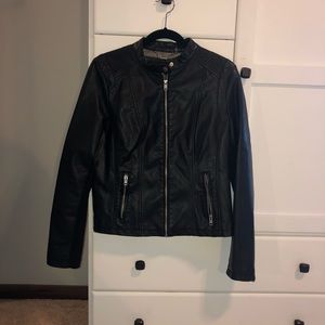 Black leather jacket